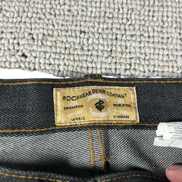 Vintage Rocawear Denim Dark Wash Baggy Jeans Men’s 40x32 Loose Grunge Y2K J-9969 - Picture 4 of 14